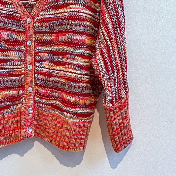 Yuka Knitted Button Down Multi-Colored Cardigan Fall Sweater Sz T4 Large - Picture 3 of 7